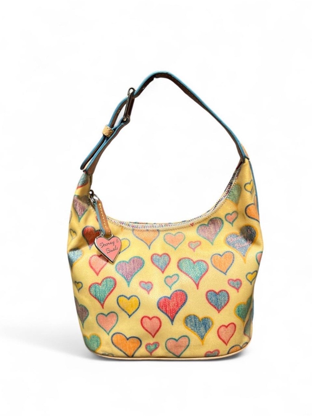 Vintage Dooney & Bourke Y2K Crayon Hearts Hobo Shoulder Bag